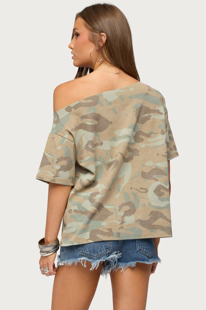 Miltah Camo Off Shoulder Top