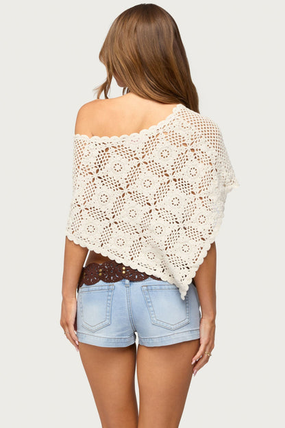 Lilianna Scalloped Crochet Poncho