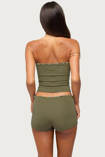 Monroah Bead Strapless Top