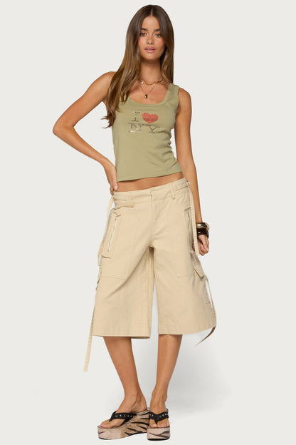 Avelisse Cotton Cargo Bermuda Shorts