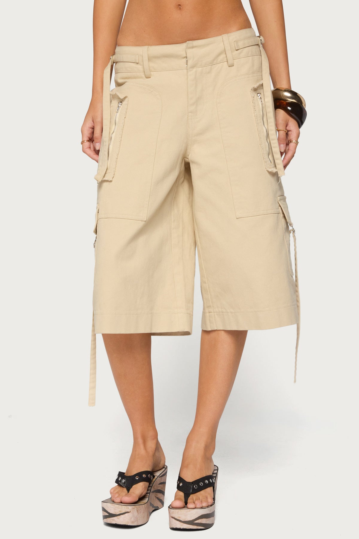 Avelisse Cotton Cargo Bermuda Shorts