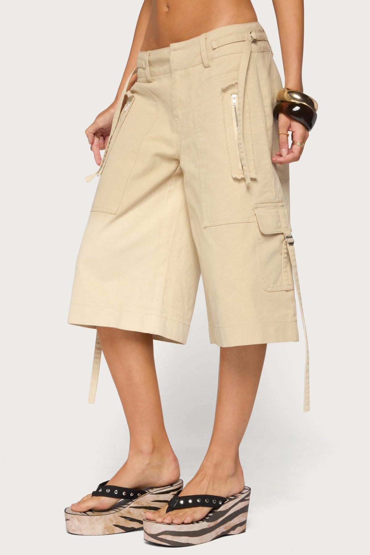 Avelisse Cotton Cargo Bermuda Shorts