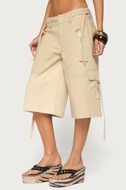 Avelisse Cotton Cargo Bermuda Shorts