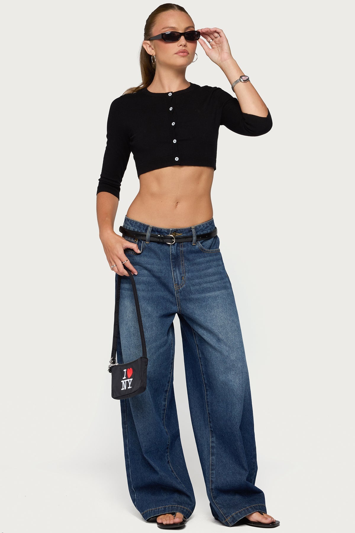 Gilba Button Up Knit Crop Top
