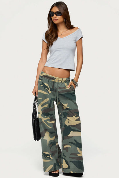 Allen Camo Wide Leg Joggers