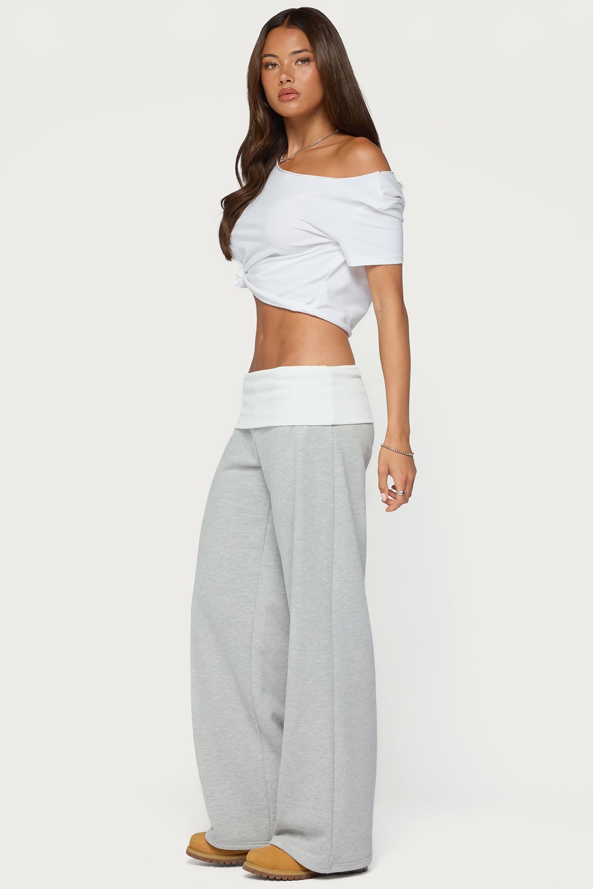 Idha Contrast Foldover Baggy Joggers