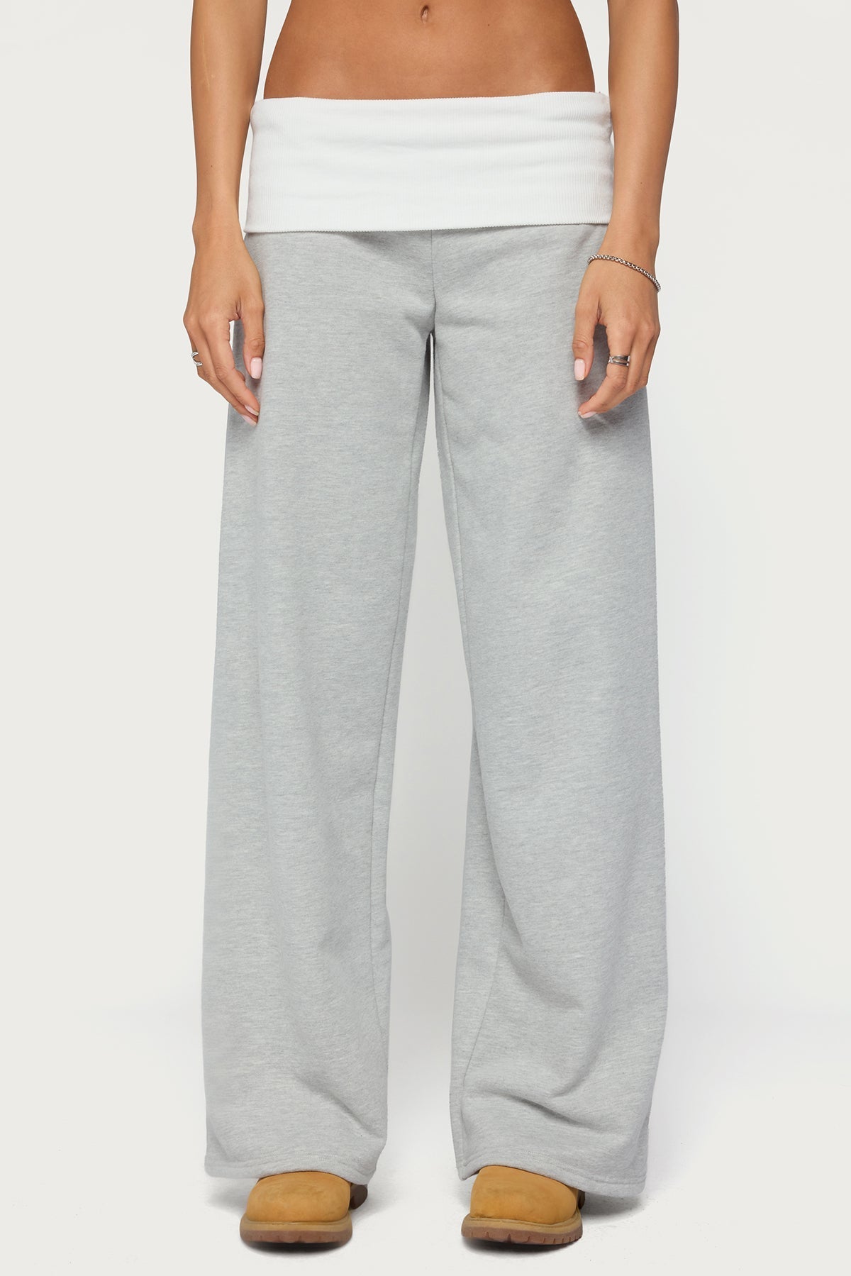 Idha Contrast Foldover Baggy Joggers