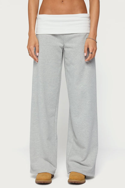 Idha Contrast Foldover Baggy Joggers