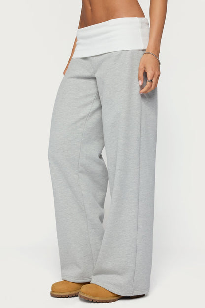 Idha Contrast Foldover Baggy Joggers