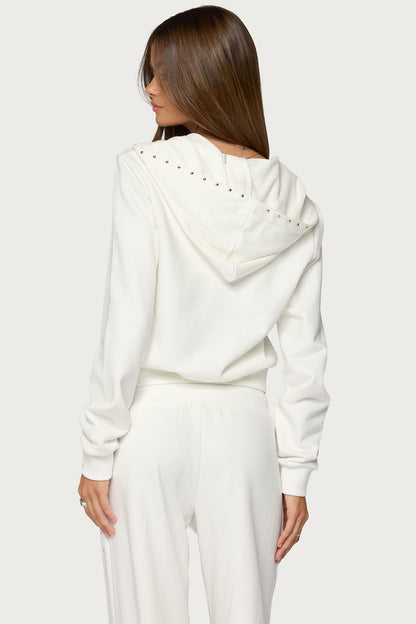 Enid Studded Zip Up Hoodie
