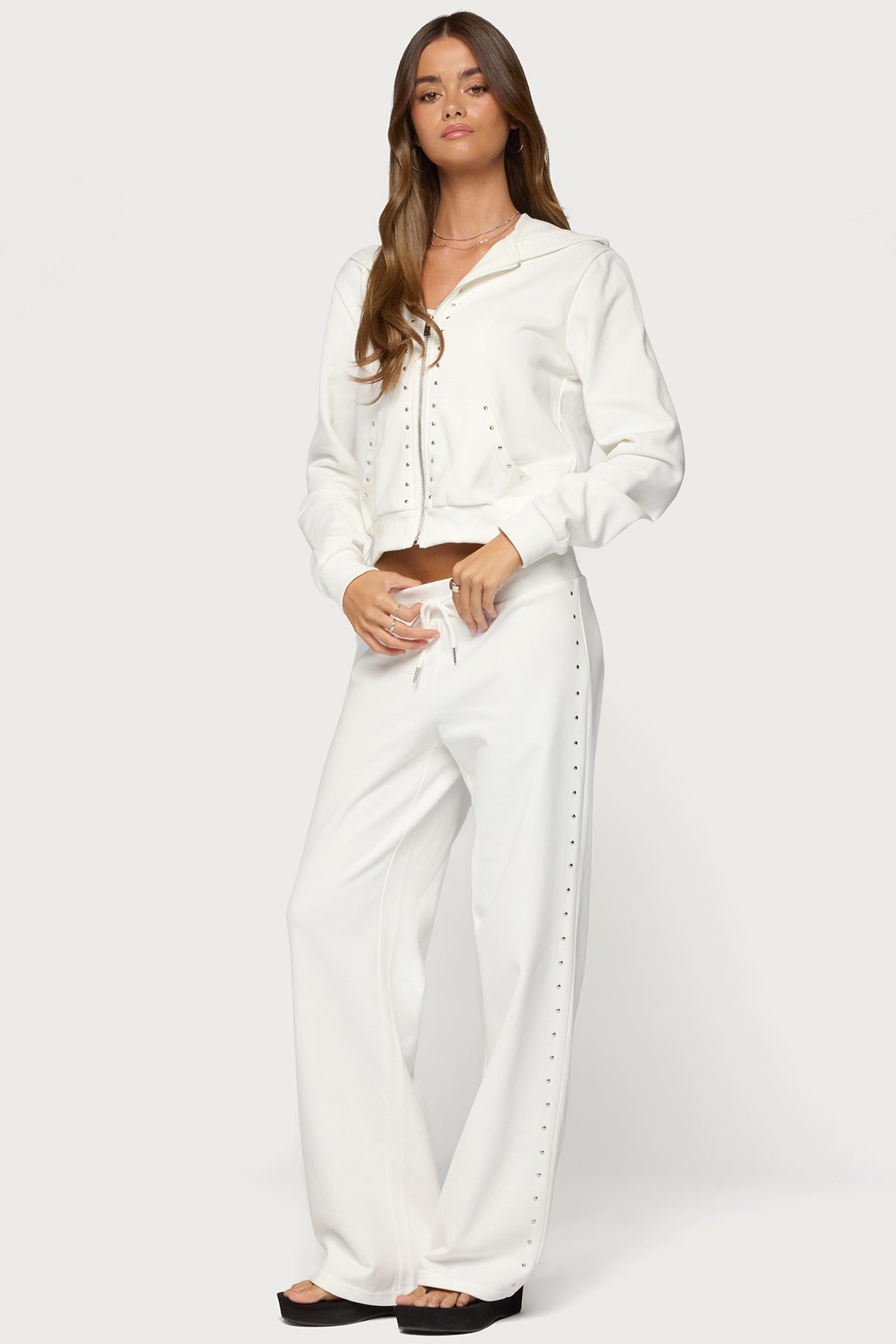 Enid Studded Zip Up Hoodie