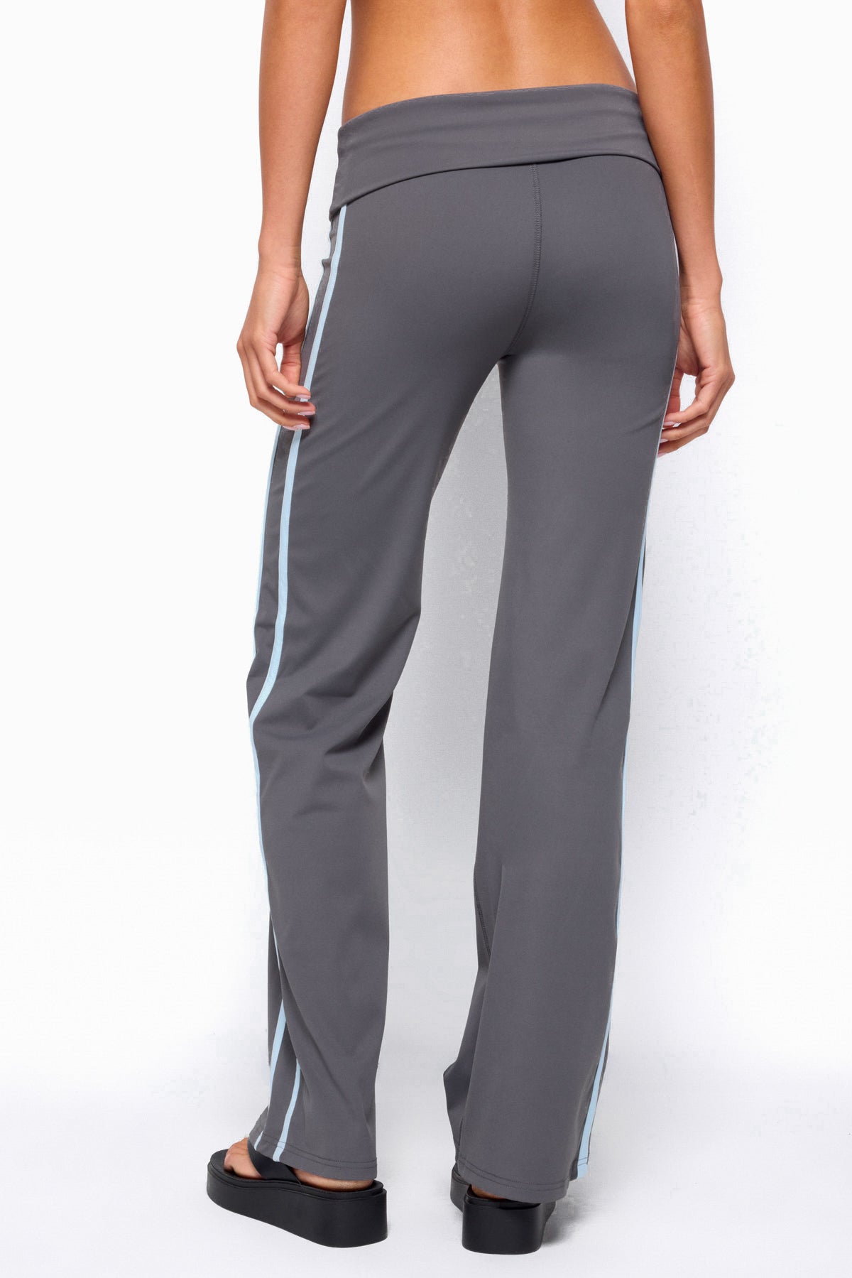 Anica Stripey Mid Rise Foldover Trousers