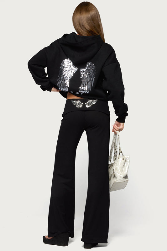 Angel Energy Sequin Foldover Trousers