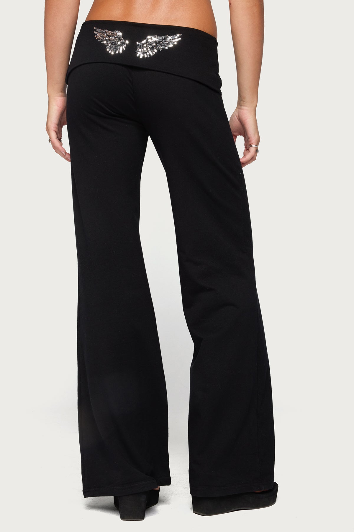 Angel Energy Sequin Foldover Trousers