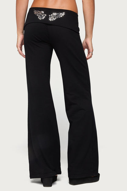 Angel Energy Sequin Foldover Trousers