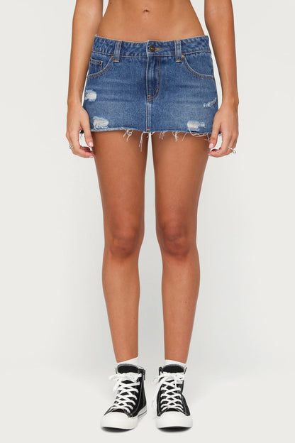 Nylah Distressed Denim Skort