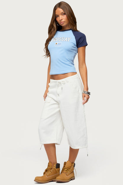 Uruguay Contrast Raglan T Shirt
