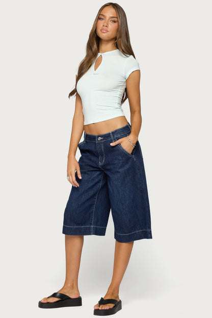 Posea Twist Keyhole Cutout T Shirt