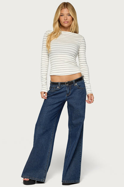 Tamarya Striped Long Sleeve Top