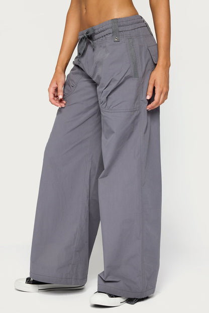Kathleen Oversized Cotton Cargo Trousers