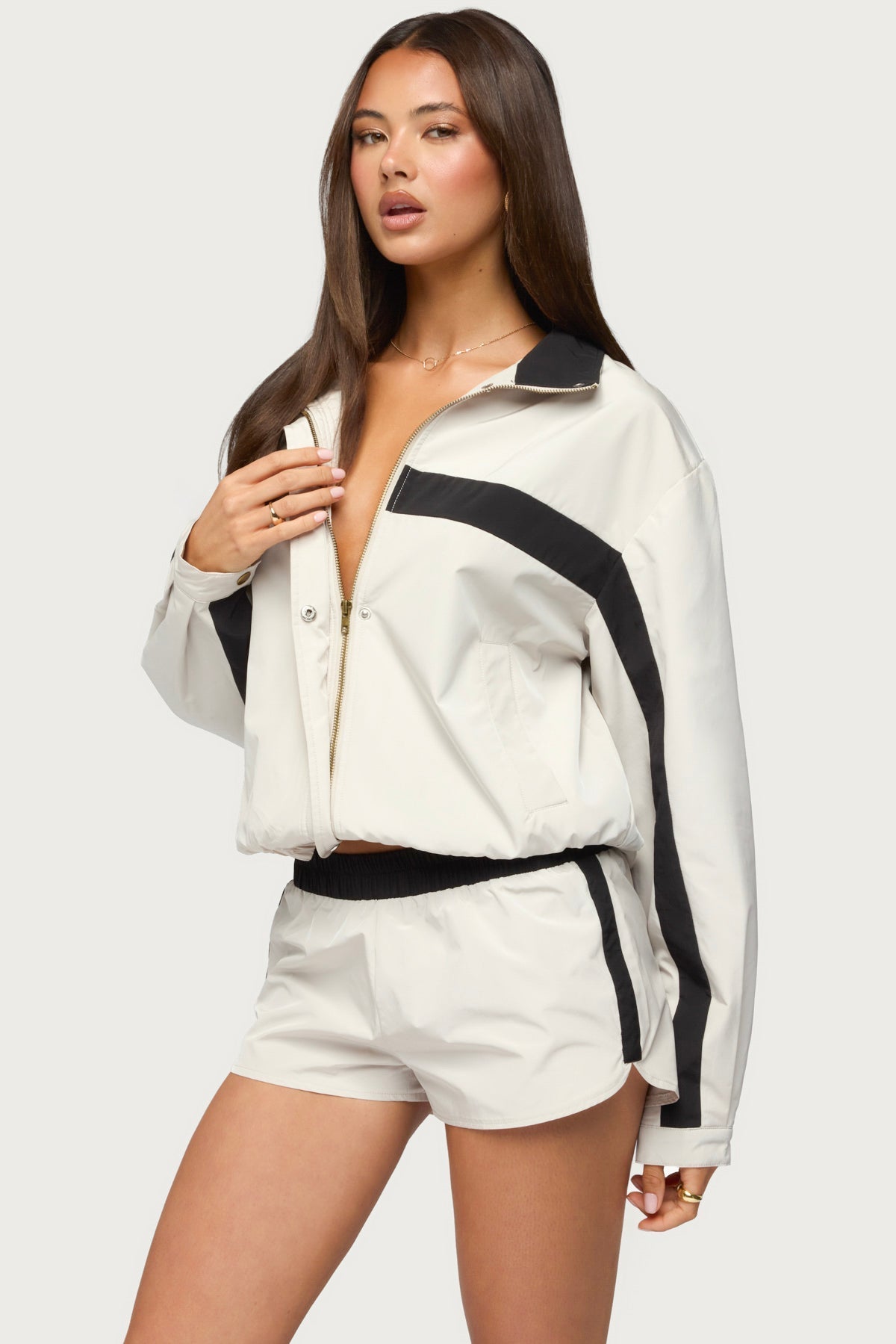 Emrie Stripey Nylon Jacket
