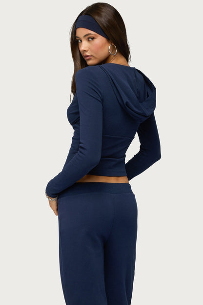 Natashah Hooded Long Sleeve Top