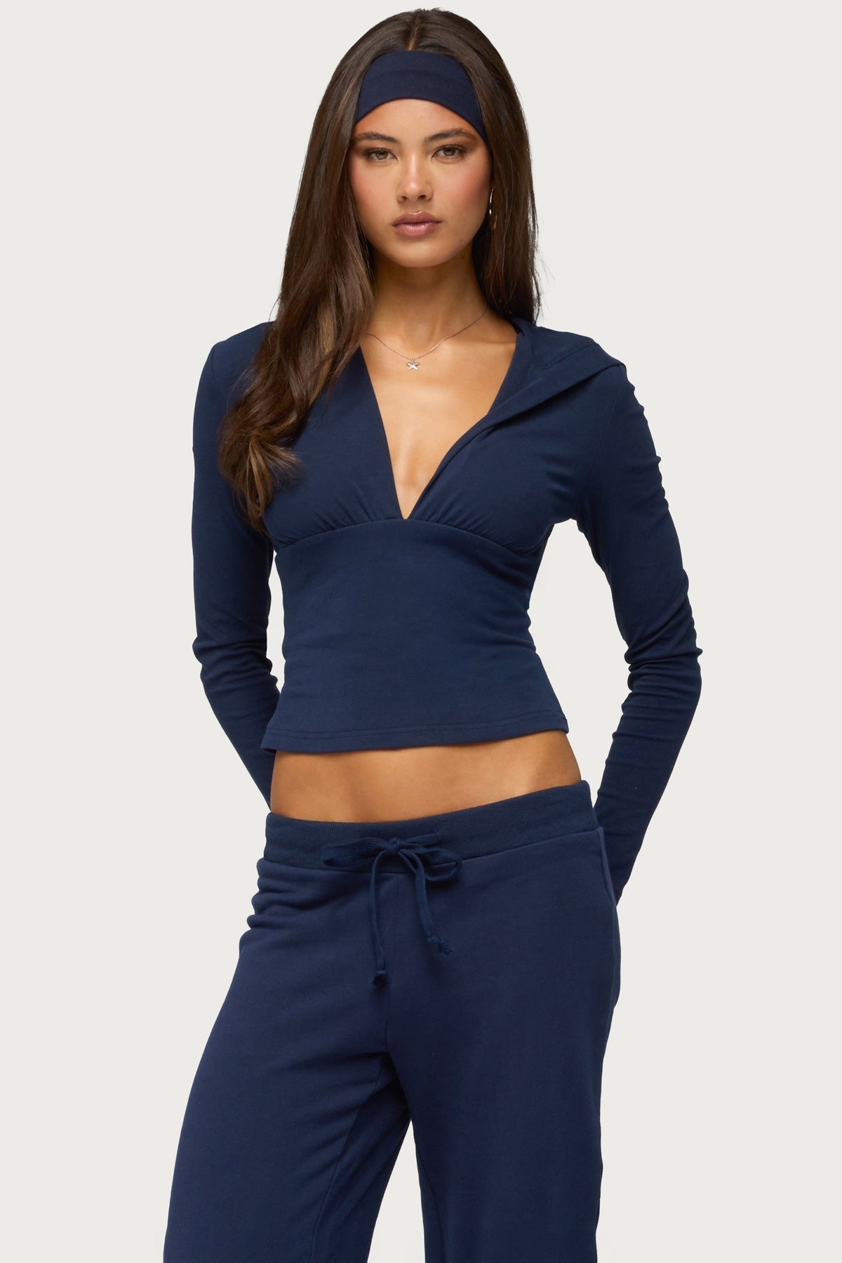 Natashah Hooded Long Sleeve Top