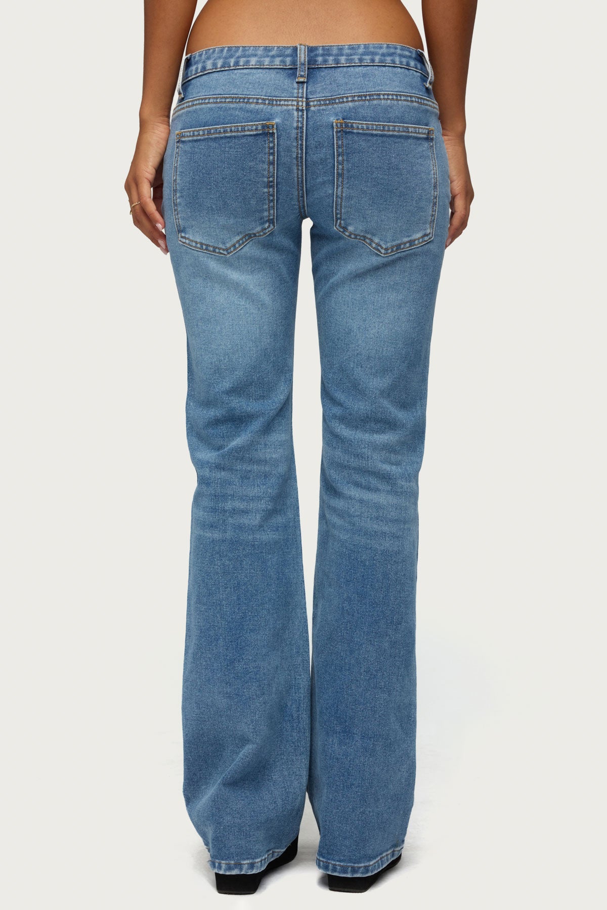Anola Studded Low Rise Bootcut Jeans