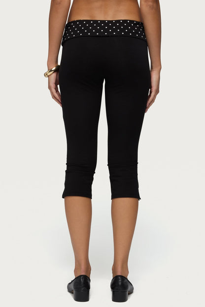 Genni Polka Dot Foldover Capri Trousers