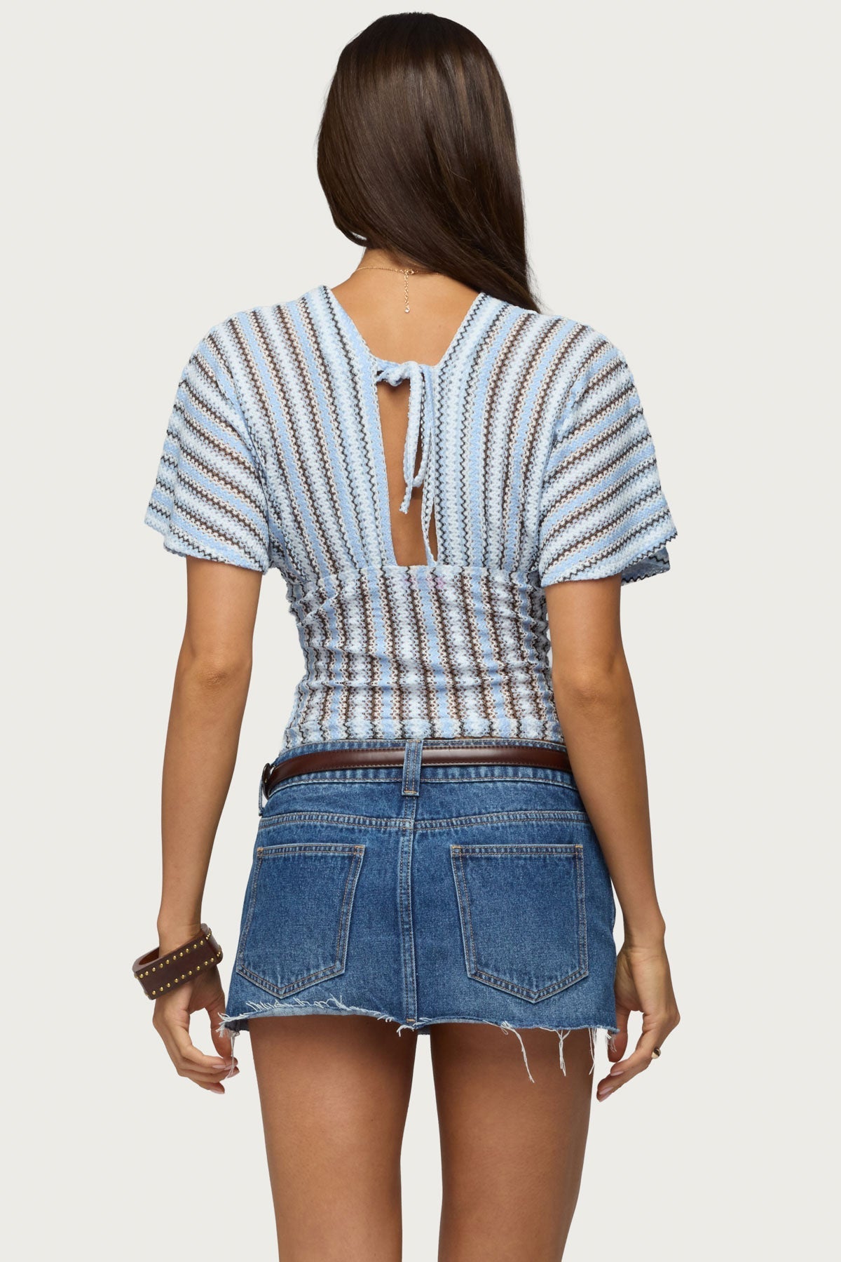 Alwyn Flutter Crochet Zigzag Top