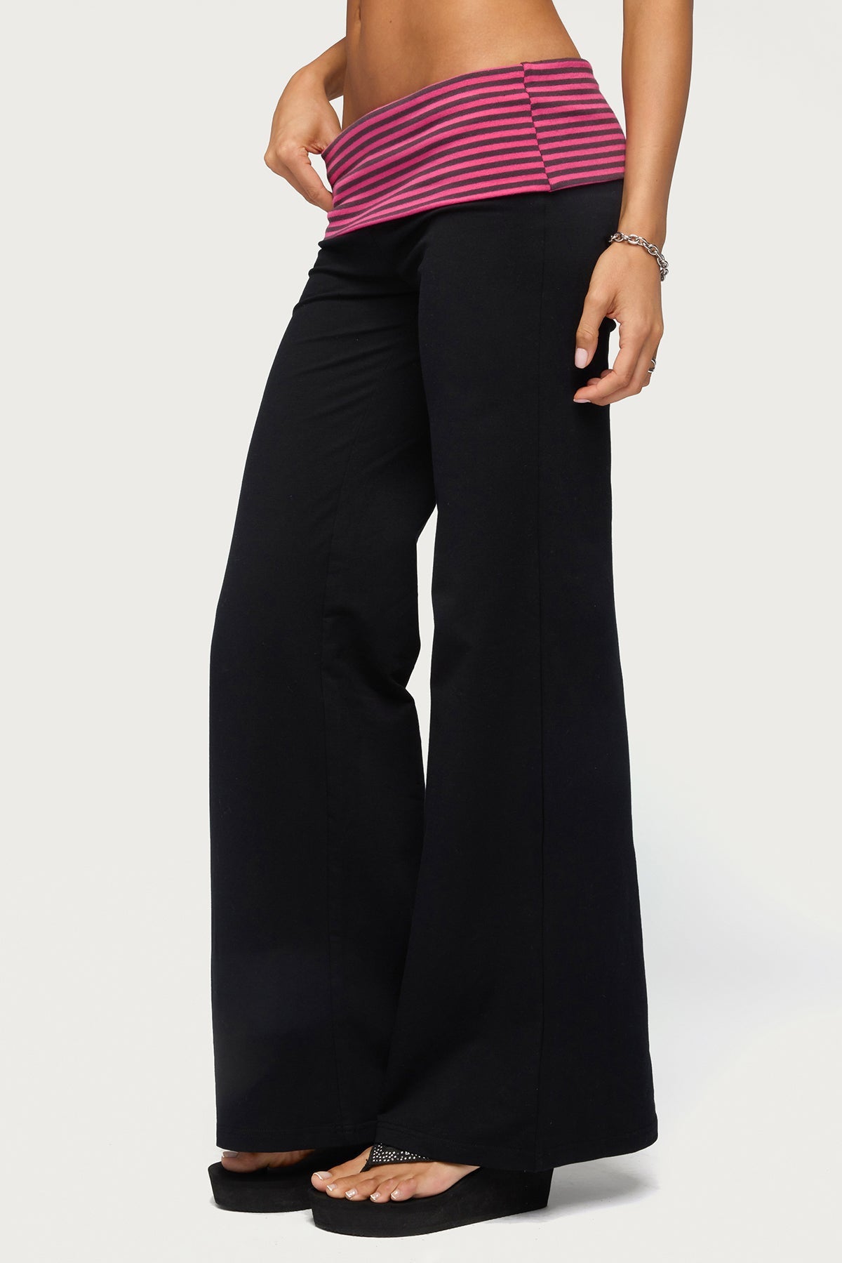Maci Striped Foldover Trousers