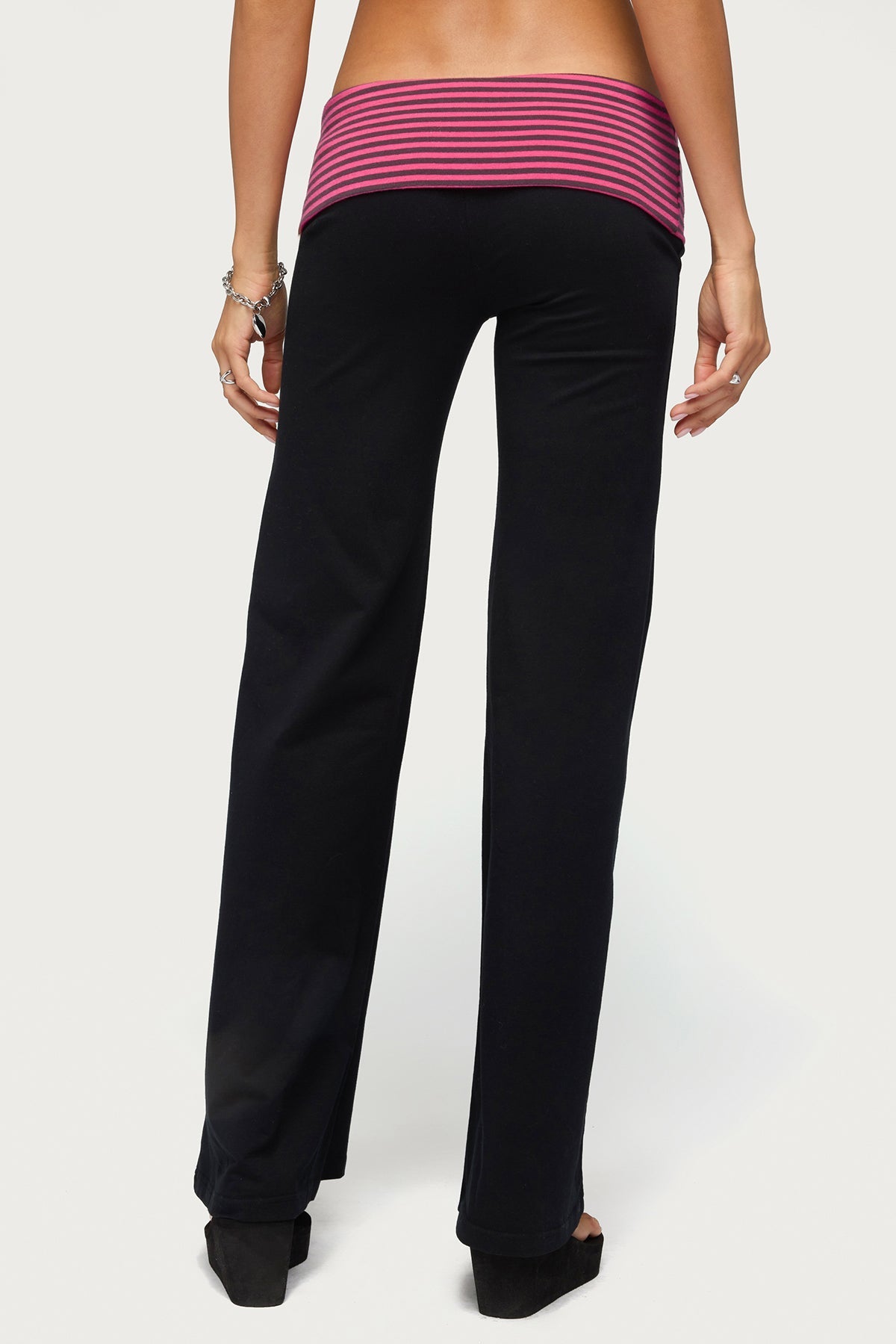 Maci Striped Foldover Trousers