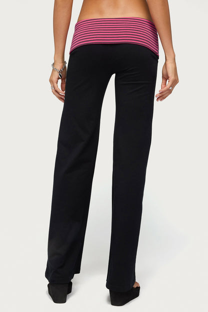 Maci Striped Foldover Trousers