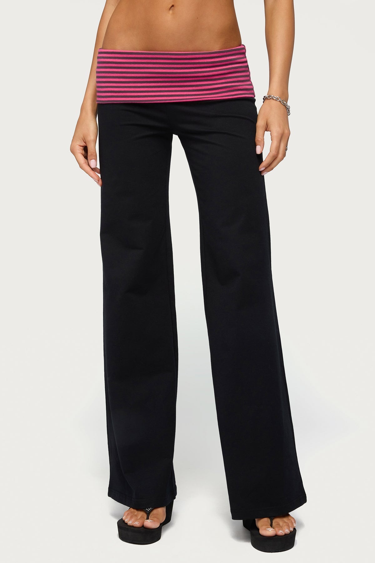 Maci Striped Foldover Trousers