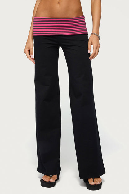 Maci Striped Foldover Trousers