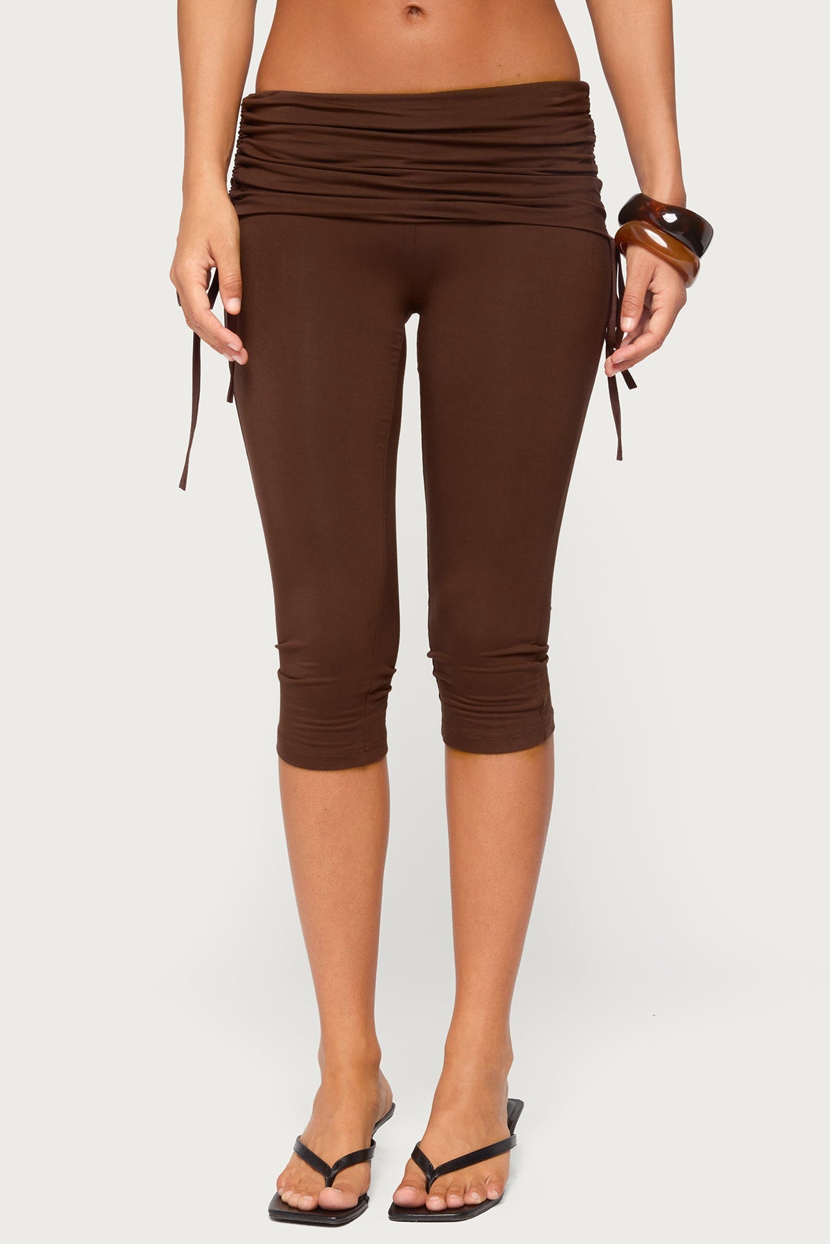 Bardi Drawstring Foldover Capri Trousers