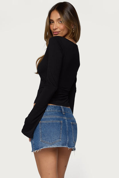 Olina Long Sleeve Keyhole Top