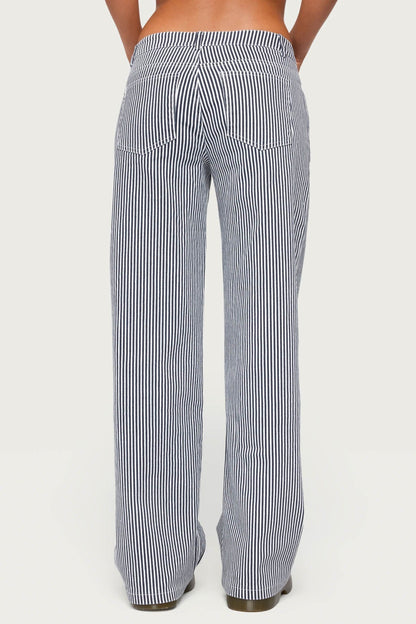 Daja Striped Low Rise Baggy Jeans